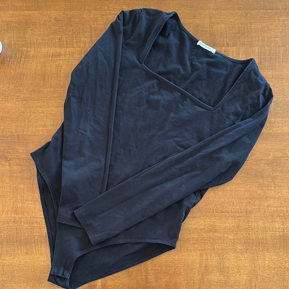 Black Long Sleeve Women's Bodysuit - Picture 1 of 1